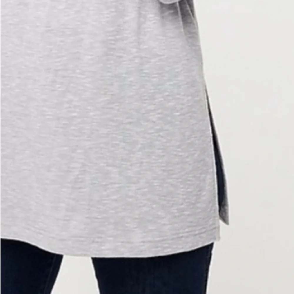 J.CREW VINTAGE FLEECE SPACE GRAY LONG SLEEVE TURTLENECK TUNIC TOP M